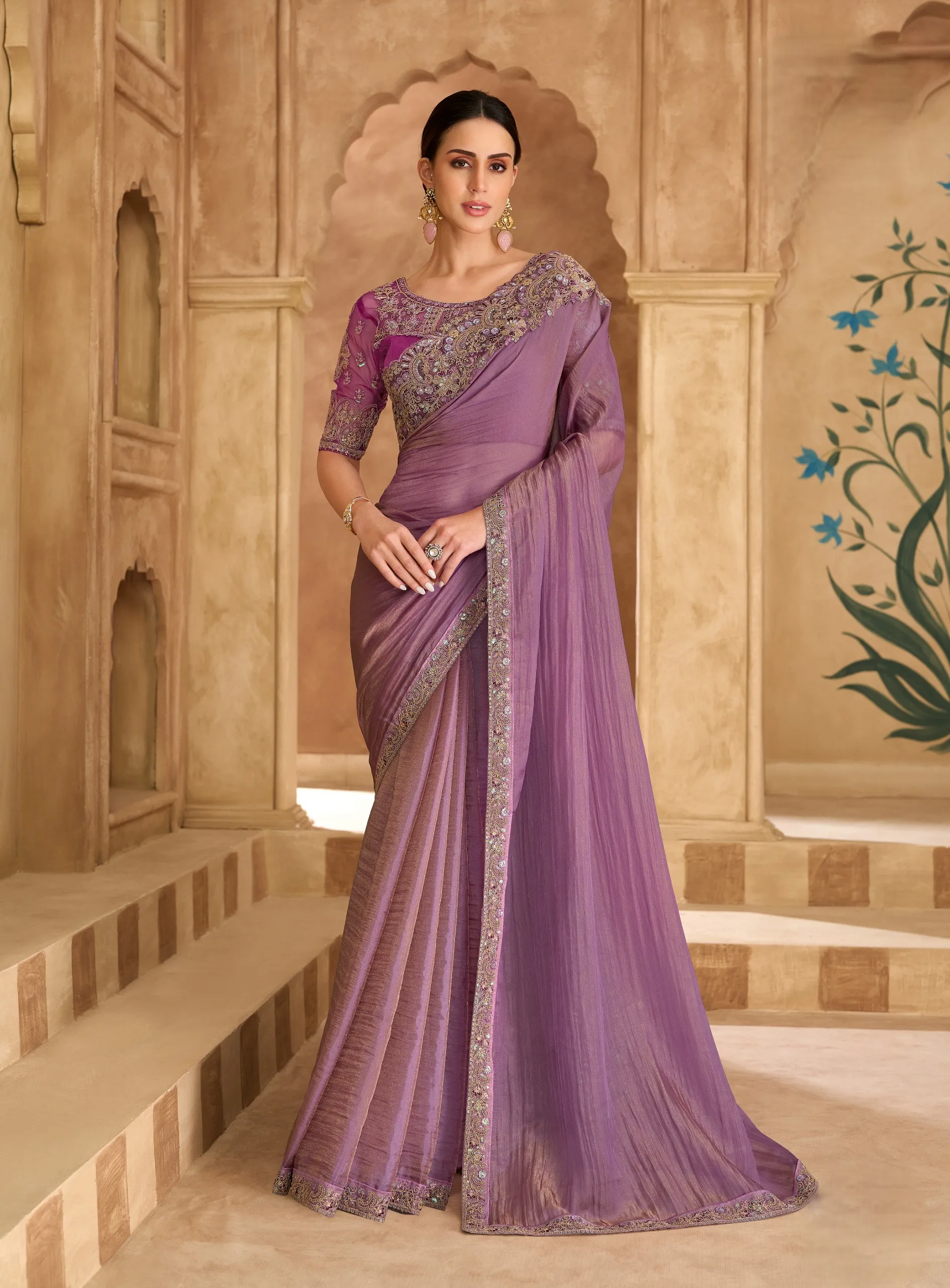 Classic Satin Designer Saree